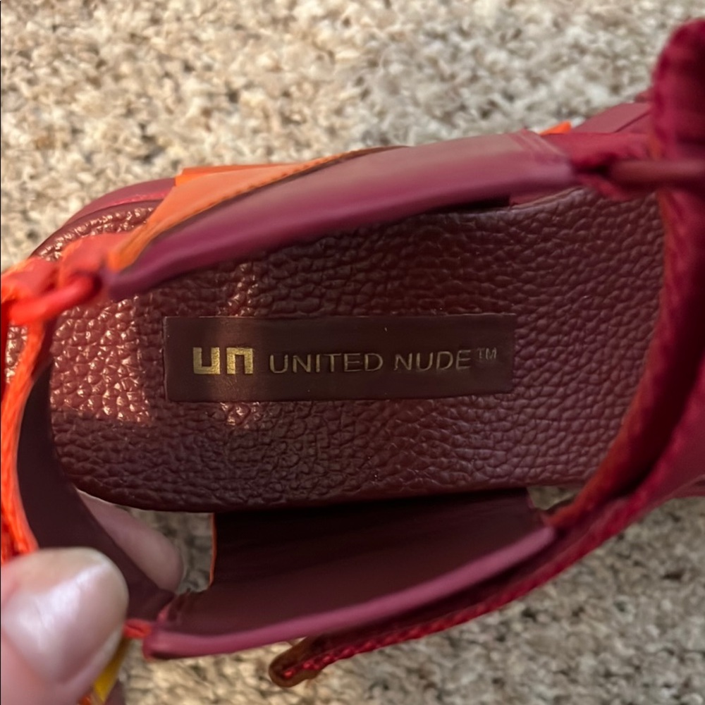 United Nude Burgundy and Orange Sandals - Picture 5 of 9